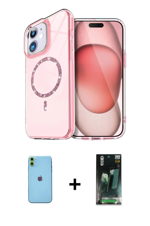 ieg™ iPhone 11 Kılıf Kıvılcım Form Prime - Siyah 360 Mat Full Body Arka Koruyucu + Yeşil Neon Fosfor