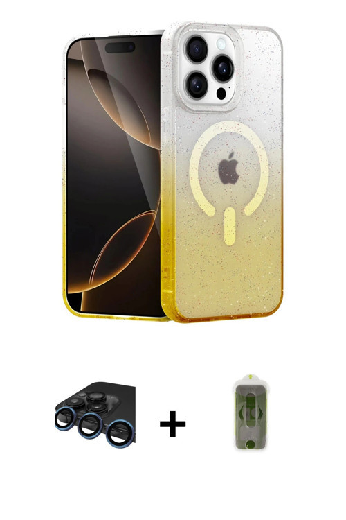 ieg™ iPhone 15 Pro Kılıf Eksen Minimal Özel Seri - Siyah Joko Magic 5D Hayalet Cam + Lacivert Raze M