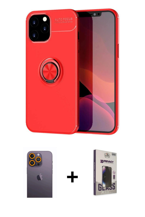 ieg™ iPhone 12 Pro Max Kılıf Yankı Form Prime - Siyah Bilvis Hayalet Cam Ekran Koruyucu + Sarı Neon