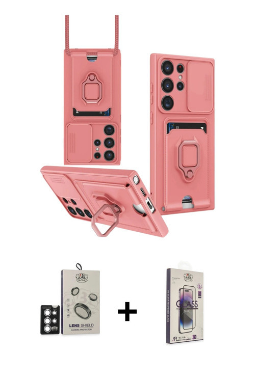 ieg™ Galaxy S25 Ultra Kılıf Vadi Form Prime - Siyah Bilvis 3D Cam Ekran Koruyucu + Gümüş Bilvis Tita
