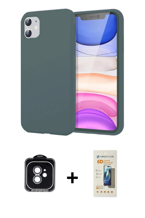 ieg™ iPhone 11 Kılıf Kozmos Yansıma Özel Seri - Siyah 6D Mat Seramik Hayalet Nano Ekran Koruyucu + Y