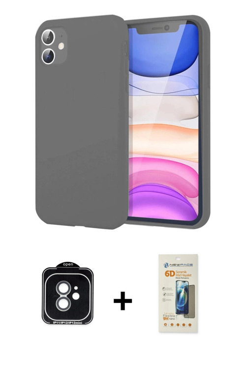 ieg™ iPhone 11 Kılıf Kozmos Yansıma Özel Seri - Siyah 6D Mat Seramik Hayalet Nano Ekran Koruyucu + Y