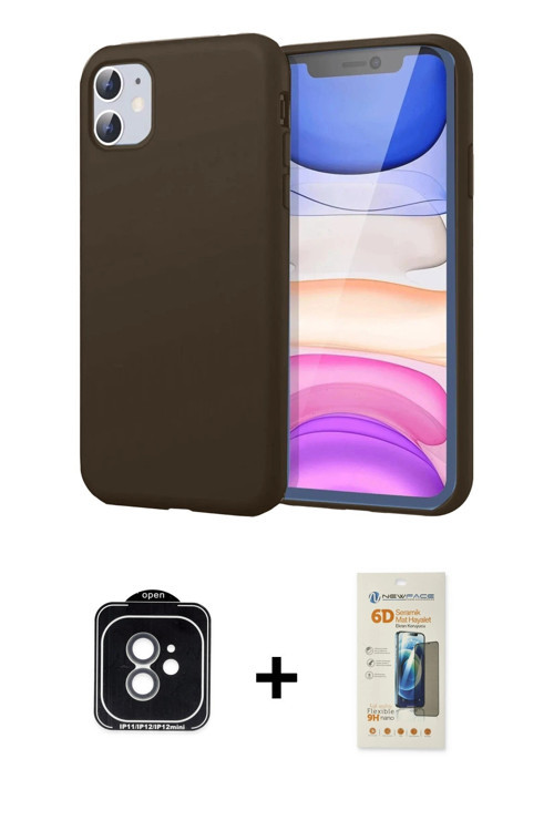 ieg™ iPhone 11 Kılıf Kozmos Yansıma Özel Seri - Siyah 6D Mat Seramik Hayalet Nano Ekran Koruyucu + Y
