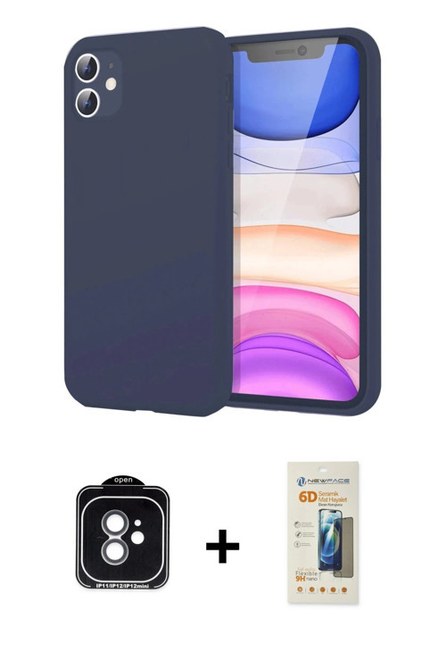 ieg™ iPhone 11 Kılıf Kozmos Yansıma Özel Seri - Siyah 6D Mat Seramik Hayalet Nano Ekran Koruyucu + Y
