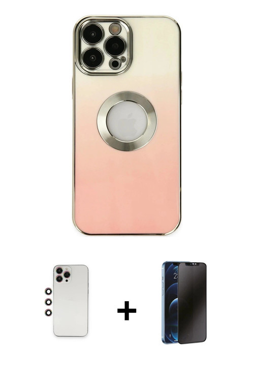 ieg™ iPhone 13 Pro Max Kılıf Kutup Yansıma Özel Seri - Siyah 3D Antistatik Hayalet Cam Ekran Koruyuc