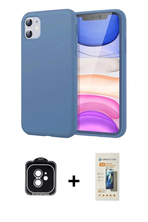 ieg™ iPhone 11 Kılıf Kozmos Yansıma Özel Seri - Siyah 6D Mat Seramik Hayalet Nano Ekran Koruyucu + Y