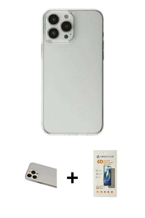 ieg™ iPhone 13 Pro Max Kılıf Kutup Doku Koleksiyonu - Siyah 6D Mat Seramik Hayalet Nano Ekran Koruyu