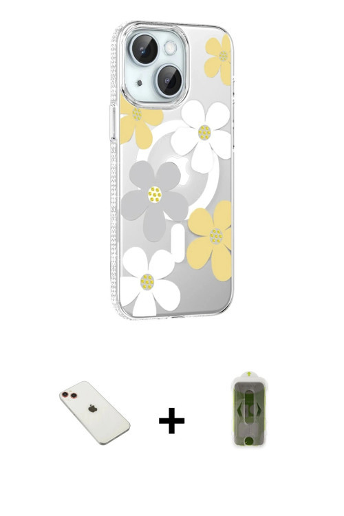 ieg™ iPhone 14 Kılıf Yörünge Işık Prime - Siyah Joko Magic 5D Hayalet Cam + Kırmızı Diamond Kamera L