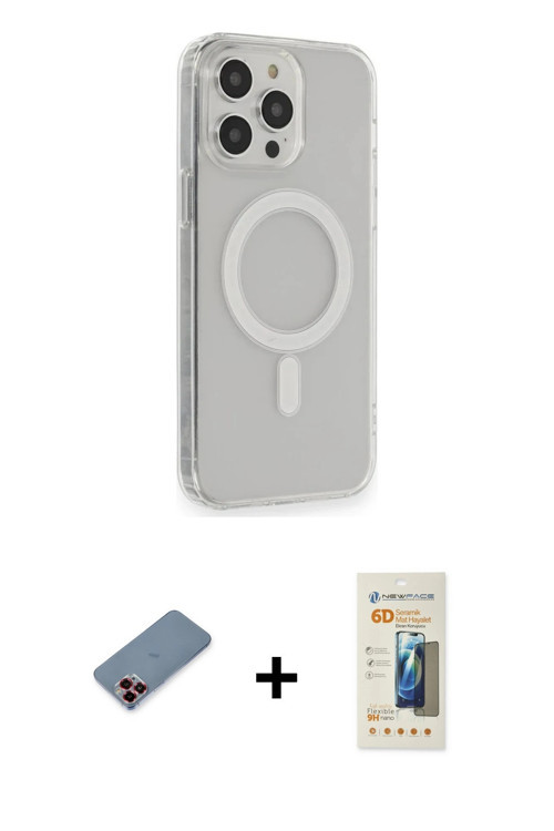 ieg™ iPhone 13 Pro Max Kılıf Pusula Çizgi Koleksiyonu - Siyah 6D Mat Seramik Hayalet Nano Ekran Koru