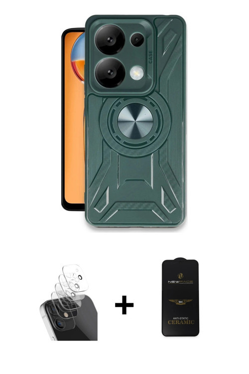 ieg™ Redmi Note 13 Pro 4G Kılıf Nova Yansıma Prime - Siyah 6D Antistatik Mat Seramik Hayalet Nano Ek