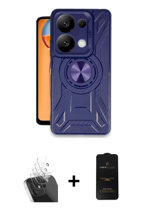 ieg™ Redmi Note 13 Pro 4G Kılıf Nova Yansıma Prime - Siyah 6D Antistatik Mat Seramik Hayalet Nano Ek