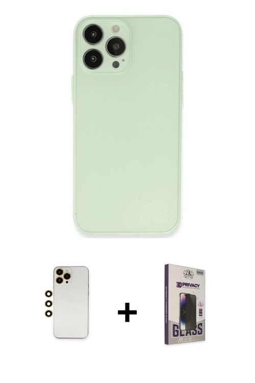 ieg™ iPhone 13 Pro Max Kılıf Atlas Minimal Prime - Siyah Bilvis Hayalet Cam Ekran Koruyucu + Gold Sh