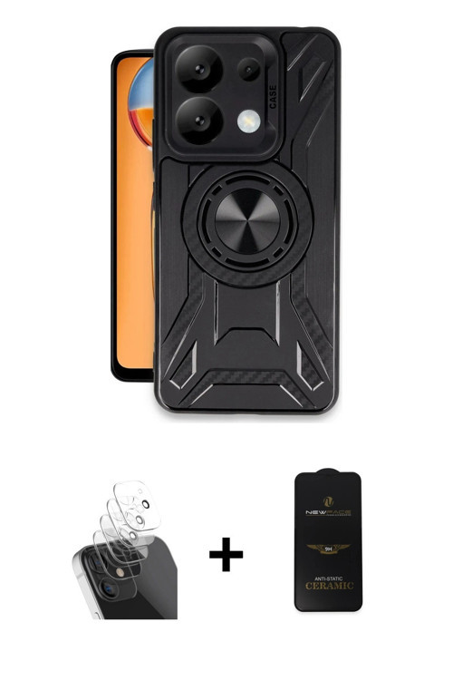 ieg™ Redmi Note 13 Pro 4G Kılıf Nova Yansıma Prime - Siyah 6D Antistatik Mat Seramik Hayalet Nano Ek