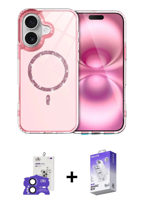 ieg™ iPhone 17 Kılıf Kıvılcım Form Prime - Siyah Bilvis 5in1 3D Magic Cam Ekran Koruyucu + Siyah Bil