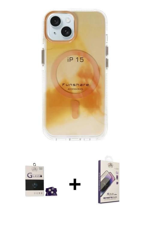 ieg™ iPhone 15 Kılıf Ufuk Doku Prime - Siyah Bilvis 3D Mat Cam Ekran Koruyucu + Yeşil Bilvis Titan K