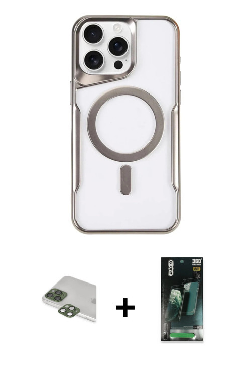 ieg™ iPhone 11 Pro Max Kılıf Yadigar Klasik Özel Seri - Şeffaf 360 Full Body Arka Koruyucu + Yeşil P