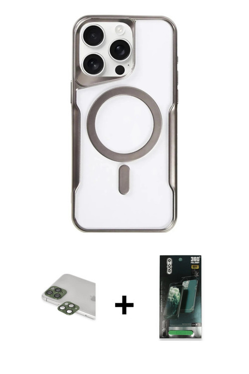 ieg™ iPhone 11 Pro Max Kılıf Yadigar Klasik Özel Seri - Şeffaf 360 Full Body Arka Koruyucu + Yeşil P