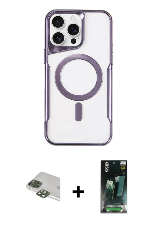 ieg™ iPhone 11 Pro Max Kılıf Yadigar Klasik Özel Seri - Şeffaf 360 Full Body Arka Koruyucu + Yeşil P
