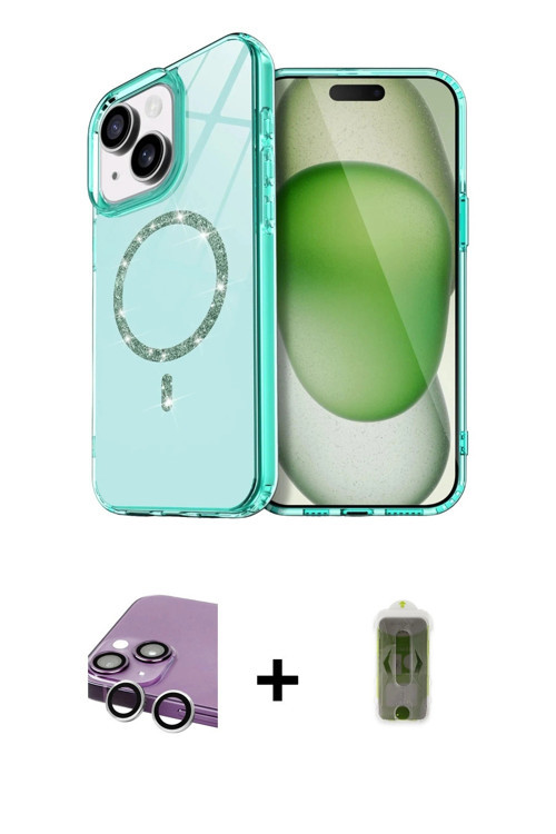 ieg™ iPhone 14 Kılıf Kıvılcım Form Prime - Siyah Joko Magic 5D Hayalet Cam + Gümüş Raze Metal Kamera