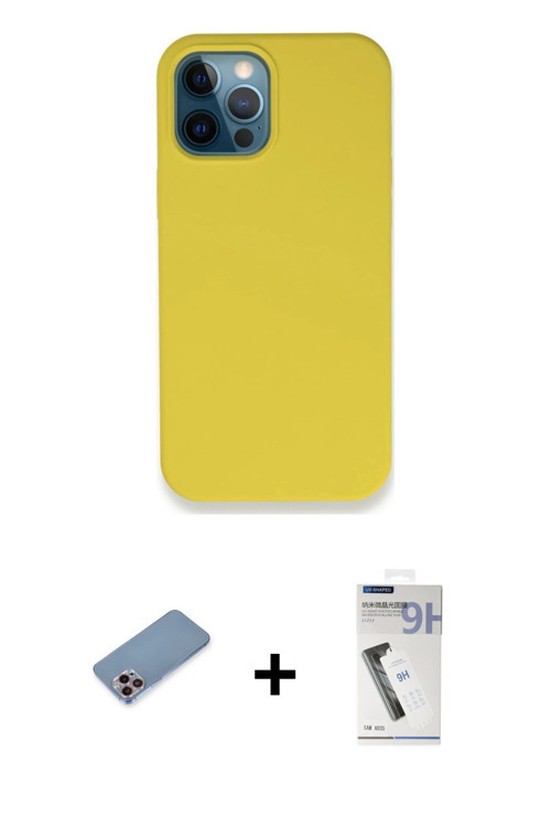 ieg™ iPhone 12 Pro Max Kılıf Zirve Modern Özel Seri - Şeffaf Uv Polymer Nano Ekran Koruyucu + Pembe
