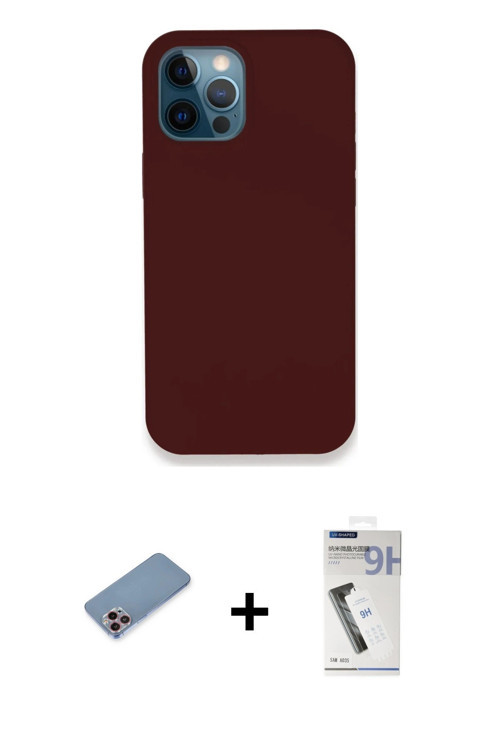 ieg™ iPhone 12 Pro Max Kılıf Zirve Modern Özel Seri - Şeffaf Uv Polymer Nano Ekran Koruyucu + Pembe