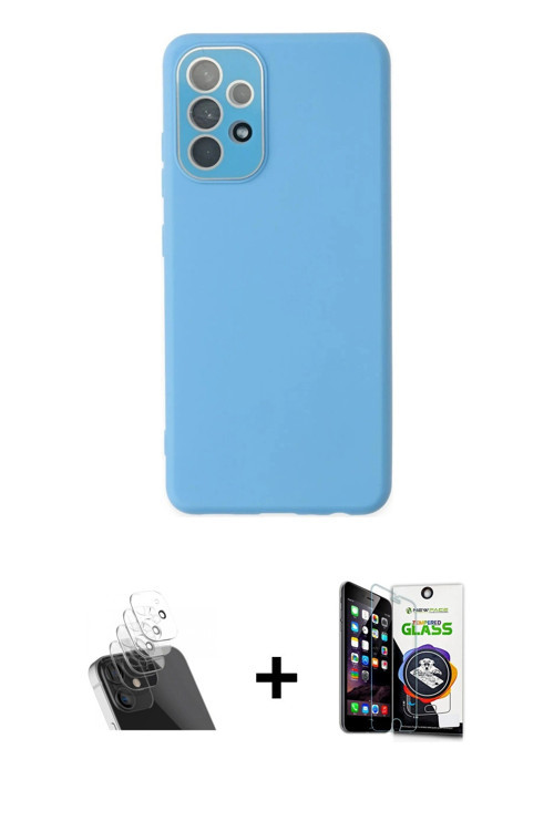ieg™ Galaxy A53 5G Kılıf Çekirdek Modern Serisi - Şeffaf Temperli Cam Ekran Koruyucu + Şeffaf Kamera