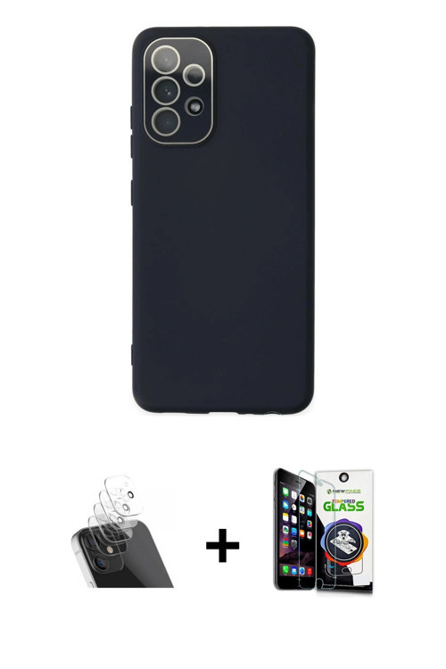 ieg™ Galaxy A53 5G Kılıf Çekirdek Modern Serisi - Şeffaf Temperli Cam Ekran Koruyucu + Şeffaf Kamera