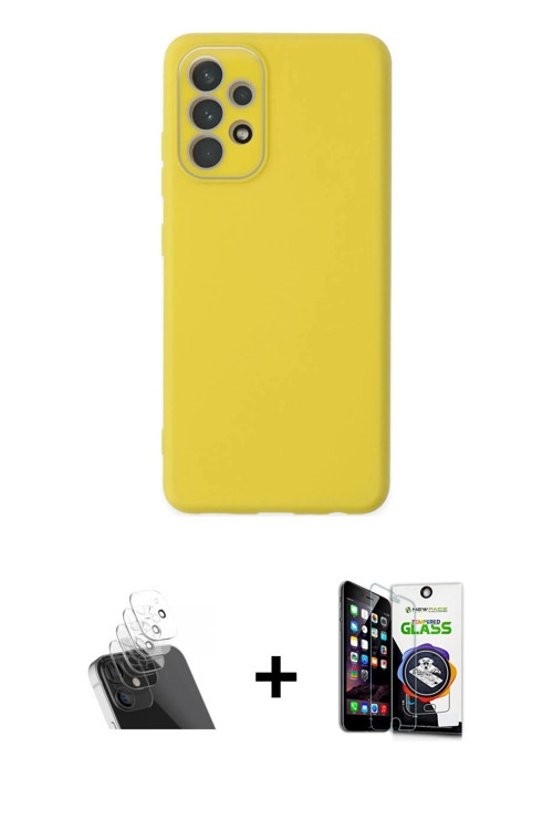 ieg™ Galaxy A53 5G Kılıf Çekirdek Modern Serisi - Şeffaf Temperli Cam Ekran Koruyucu + Şeffaf Kamera