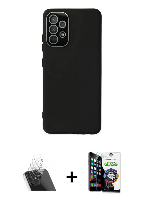 ieg™ Galaxy A53 5G Kılıf Çekirdek Modern Serisi - Şeffaf Temperli Cam Ekran Koruyucu + Şeffaf Kamera