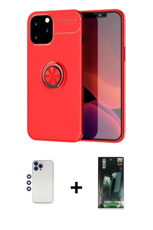 ieg™ iPhone 12 Pro Max Kılıf Yankı Form Prime - Şeffaf 360 Full Body Arka Koruyucu + Lacivert Shine