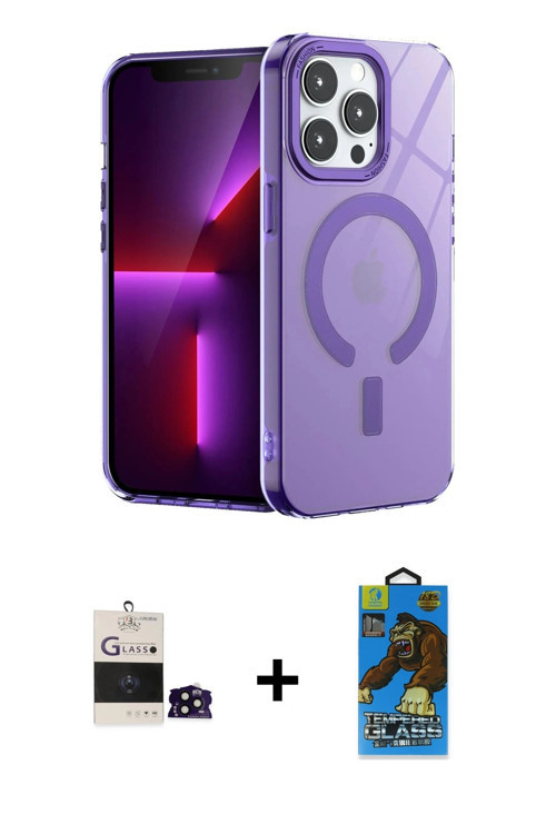 ieg™ iPhone 14 Pro Max Kılıf Yankı Çizgi - Siyah 18D Cam Ekran Koruyucu + Siyah Bilvis Titan Kamera