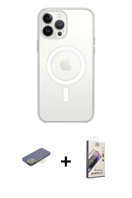ieg™ iPhone 13 Pro Max Kılıf Ahenk Yansıma Prime - Siyah Bilvis 3D Mat Cam Ekran Koruyucu + Sarı Ren