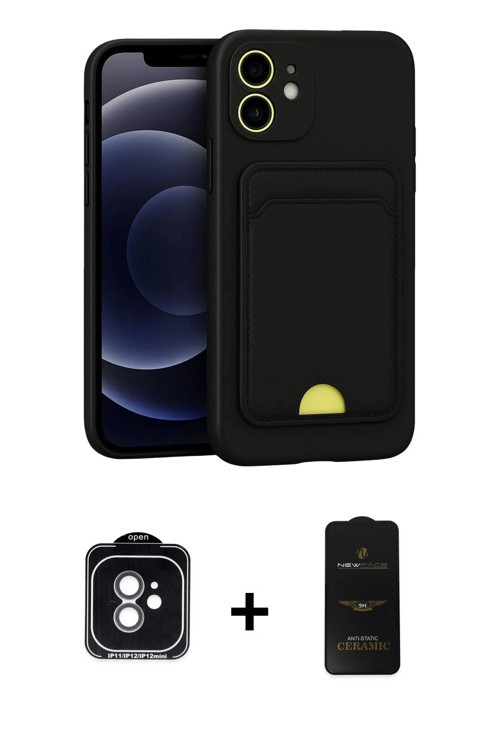iPhone 11 Kılıf Vadi Çizgi Prime - Siyah 6D Antistatik Mat Seramik Hayalet Nano Ekran Koruyucu