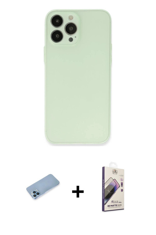 ieg™ iPhone 13 Pro Max Kılıf Atlas Minimal Prime - Siyah Bilvis 3D Mat Cam Ekran Koruyucu + Mavi Shi