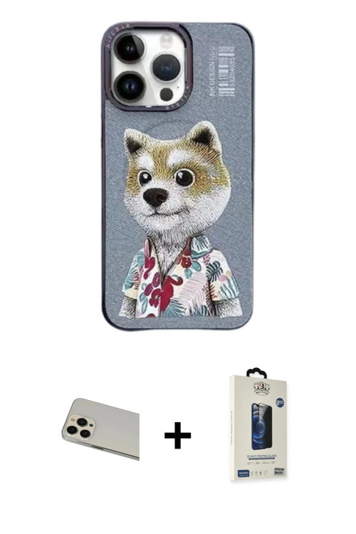 ieg™ iPhone 13 Pro Max Kılıf Siluet Modern Özel Seri - Siyah Bilvis Hayalet Cam Ekran Koruyucu + Ros