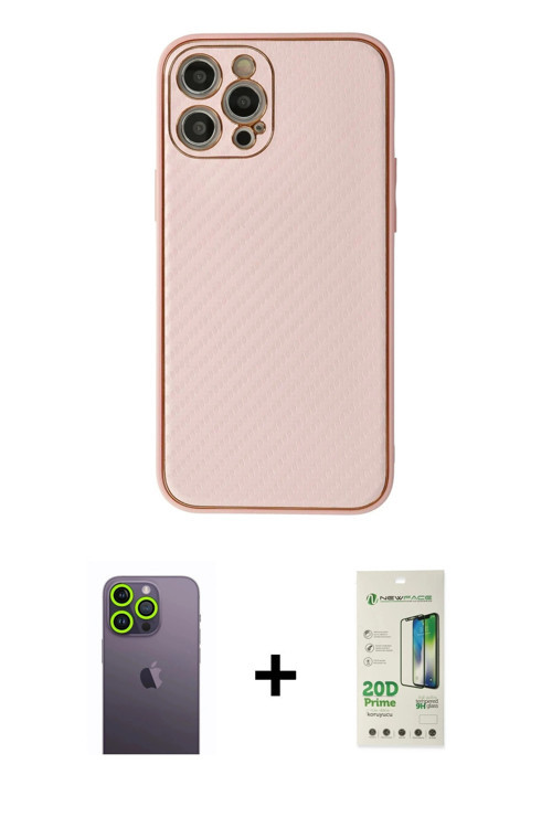 ieg™ iPhone 12 Pro Max Kılıf Ahenk Işık - Siyah 20D Premium Cam Ekran Koruyucu + Yeşil Neon Fosforlu