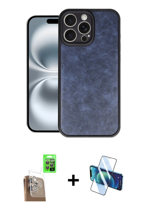 ieg™ iPhone 16 Pro Max Kılıf Kıvılcım Işık Serisi - Siyah 3D Antistatik Seramik Nano Ekran Koruyucu