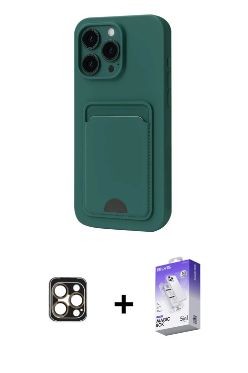 ieg™ iPhone 16 Pro Max Kılıf Vadi Çizgi Prime - Siyah Bilvis 5in1 3D Magic Cam Ekran Koruyucu + Gold