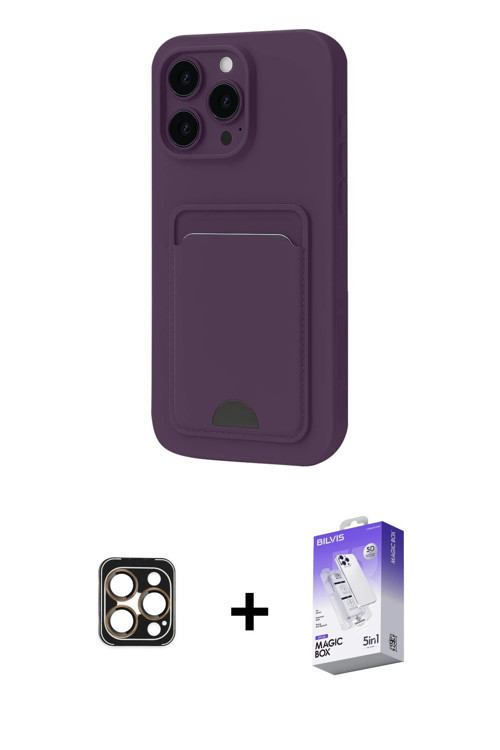 ieg™ iPhone 16 Pro Max Kılıf Vadi Çizgi Prime - Siyah Bilvis 5in1 3D Magic Cam Ekran Koruyucu + Gold