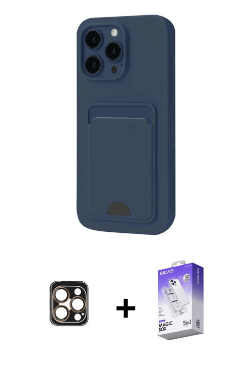 ieg™ iPhone 16 Pro Max Kılıf Vadi Çizgi Prime - Siyah Bilvis 5in1 3D Magic Cam Ekran Koruyucu + Gold
