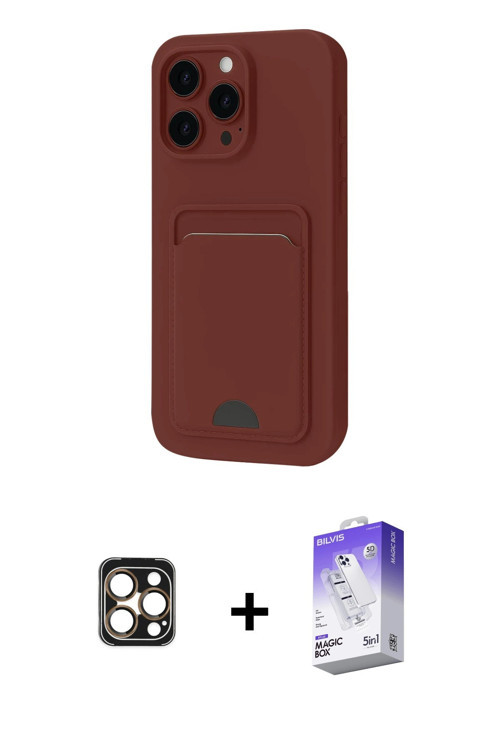 ieg™ iPhone 16 Pro Max Kılıf Vadi Çizgi Prime - Siyah Bilvis 5in1 3D Magic Cam Ekran Koruyucu + Gold