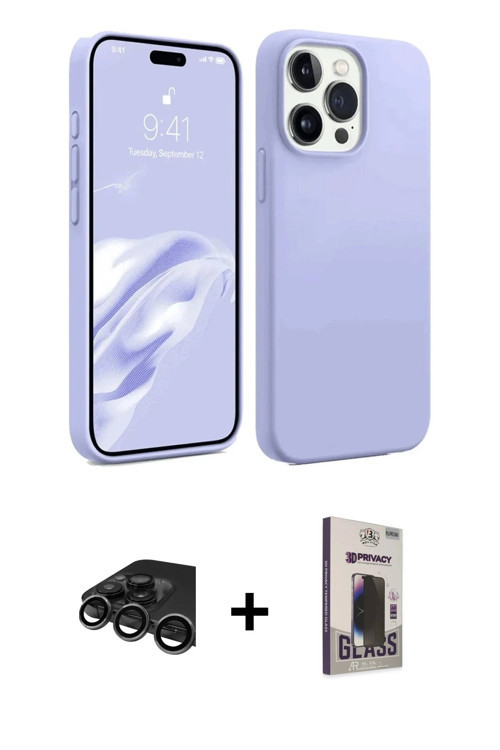 ieg™ iPhone 15 Pro Kılıf Kozmos Yansıma Özel Seri - Siyah Bilvis Hayalet Cam Ekran Koruyucu + Titany