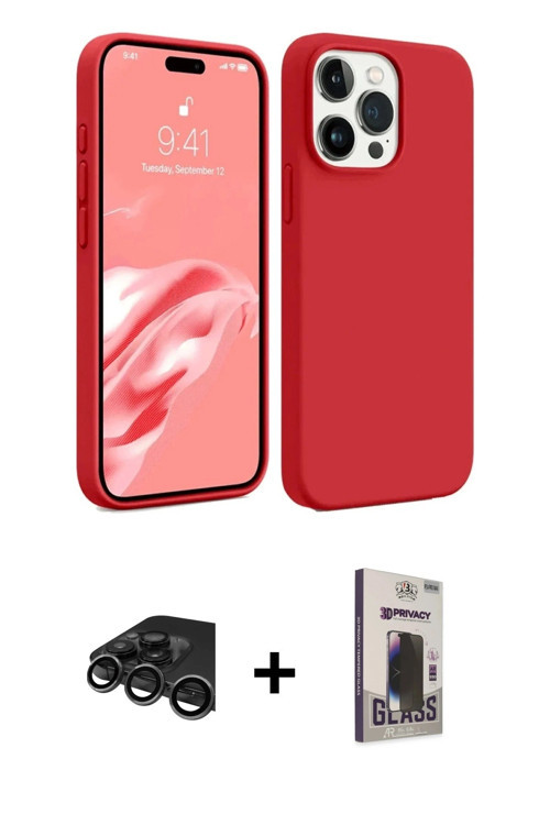 ieg™ iPhone 15 Pro Kılıf Kozmos Yansıma Özel Seri - Siyah Bilvis Hayalet Cam Ekran Koruyucu + Titany