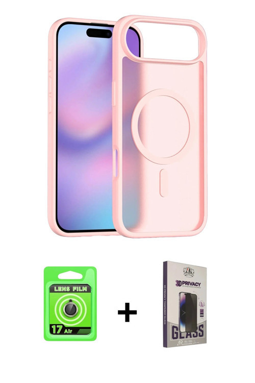 ieg™ iPhone 17 Air Kılıf Siluet Minimal Prime - Siyah Bilvis Hayalet Cam Ekran Koruyucu + Gold Raze