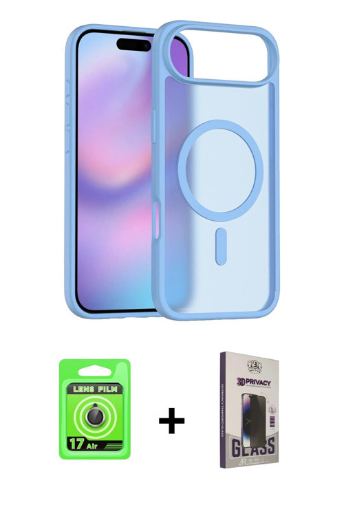 ieg™ iPhone 17 Air Kılıf Siluet Minimal Prime - Siyah Bilvis Hayalet Cam Ekran Koruyucu + Gold Raze