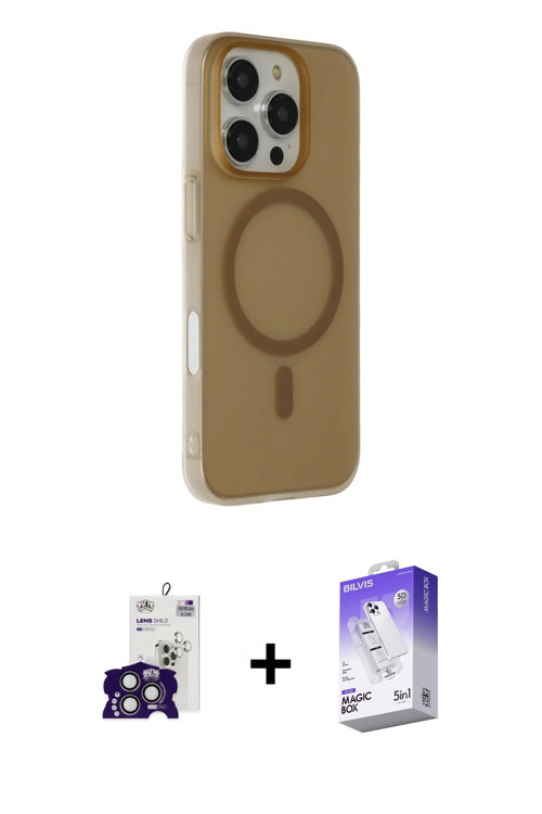 ieg™ iPhone 16 Pro Max Kılıf Çekirdek Modern Prime - Siyah Bilvis 5in1 3D Magic Cam Ekran Koruyucu +