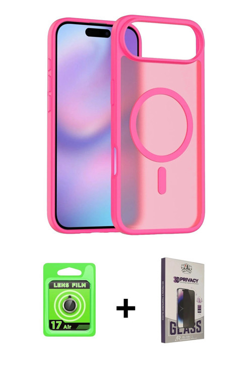 ieg™ iPhone 17 Air Kılıf Siluet Minimal Prime - Siyah Bilvis Hayalet Cam Ekran Koruyucu + Gold Raze