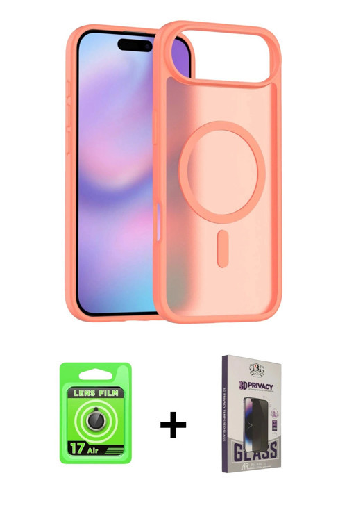 ieg™ iPhone 17 Air Kılıf Siluet Minimal Prime - Siyah Bilvis Hayalet Cam Ekran Koruyucu + Gold Raze