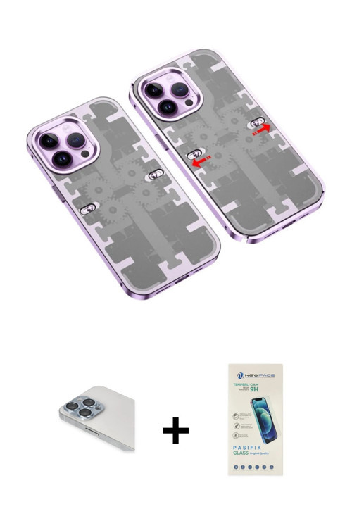 ieg™ iPhone 13 Pro Max Kılıf Ufuk Doku Prime - Şeffaf Pasifik Cam Ekran Koruyucu + Sierra Blue Pers
