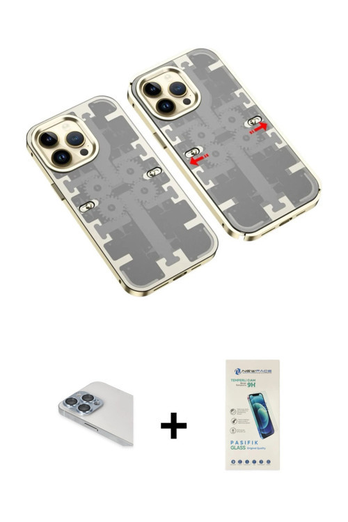 ieg™ iPhone 13 Pro Max Kılıf Ufuk Doku Prime - Şeffaf Pasifik Cam Ekran Koruyucu + Sierra Blue Pers